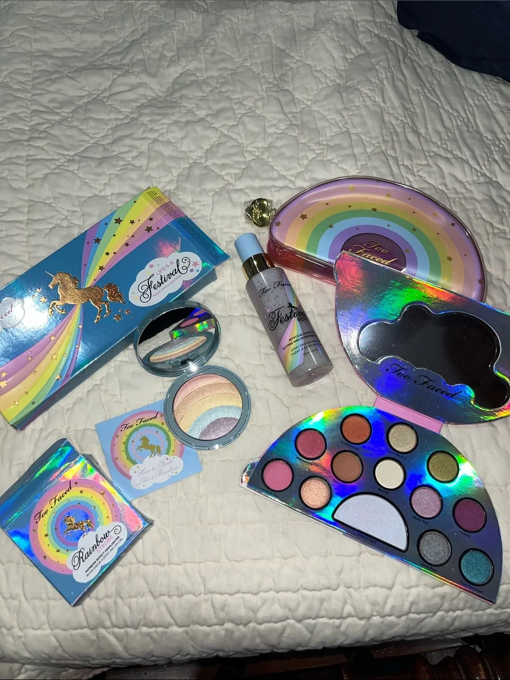💕LIKE NEW  BUNDLE OF TOO FACED LIMITED EDITION LIFE’S A FESTIVAL ITEMS!💕